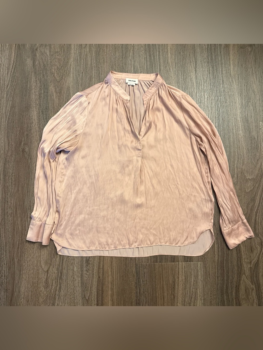 Zadig & Voltaire light Pink blouse with a boho vibe. Satin finish. Size small.